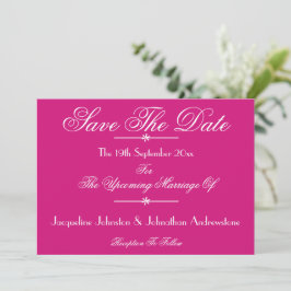 Magenta elegante Skriptnamen chic Save the Date Ankündigung