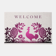 Magenta Erntedank Türkei Floral Doormat