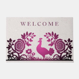 Magenta Erntedank Türkei Floral Doormat Fußmatte
