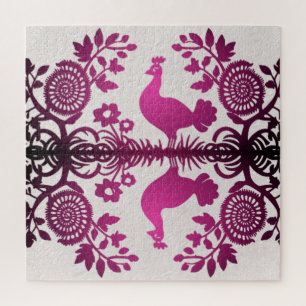 Magenta Erntedank Türkei Floral Jigsaw Puzzle