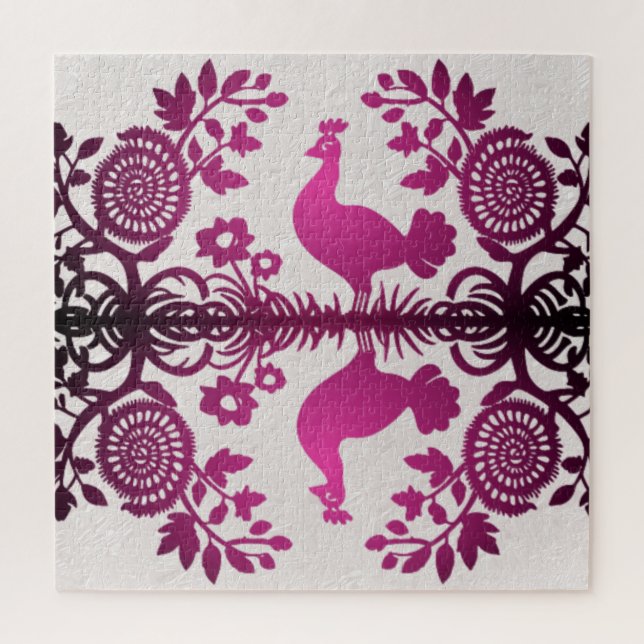 Magenta Erntedank Türkei Floral Jigsaw Puzzle (Vertikal)