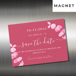 Magenta eucalyptus wedding speichern das Datum Mag Magneteinladung
