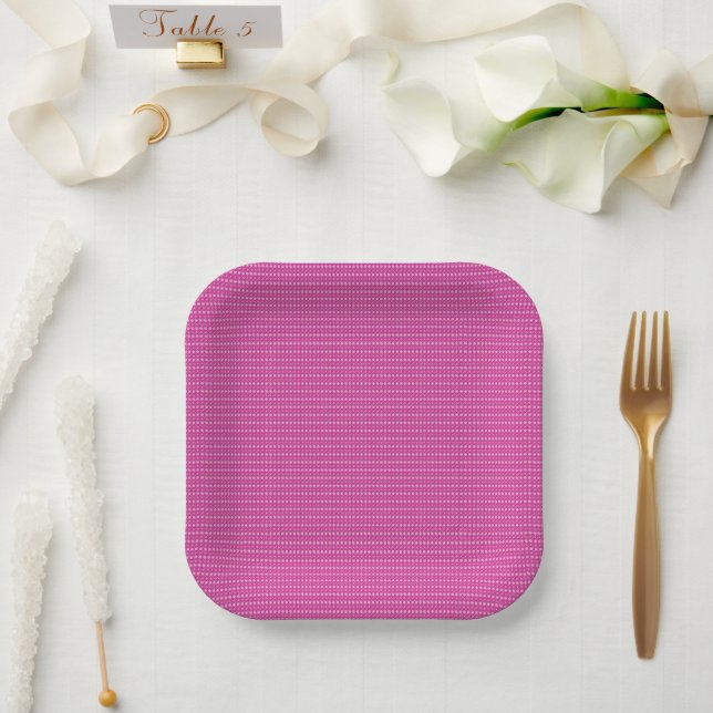 Magenta farbig Tiny Polka Dot Texture (dunkel) g9 Pappteller (Hochzeit)