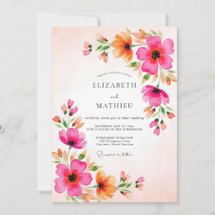 Magenta Festive Sommerhochzeit Einladung