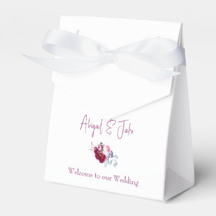 Magenta Floral Champagne White Wedding Geschenkschachtel