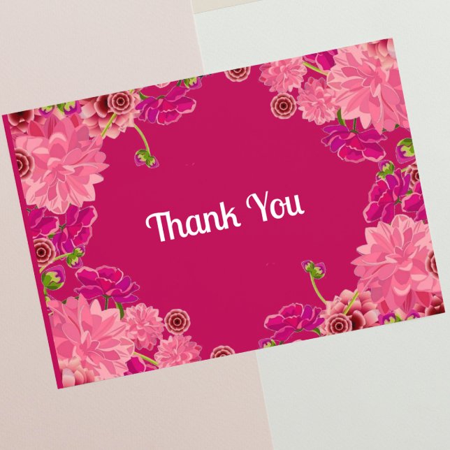 Magenta floral dankeskarte (Von Creator hochgeladen)