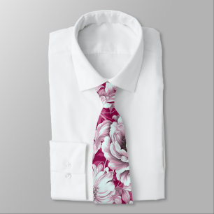 Magenta Floral Fuchsia Pink Blume Neck Tie Krawatte