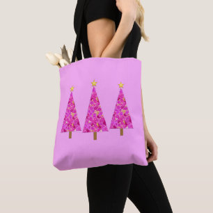 Magenta Floral Moderner Weihnachtsbaum