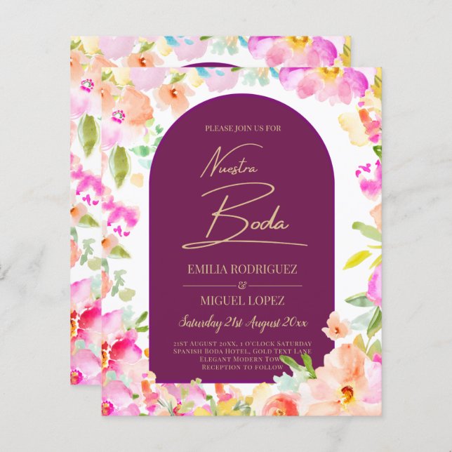 Magenta Floral Wedding (Vorne/Hinten)