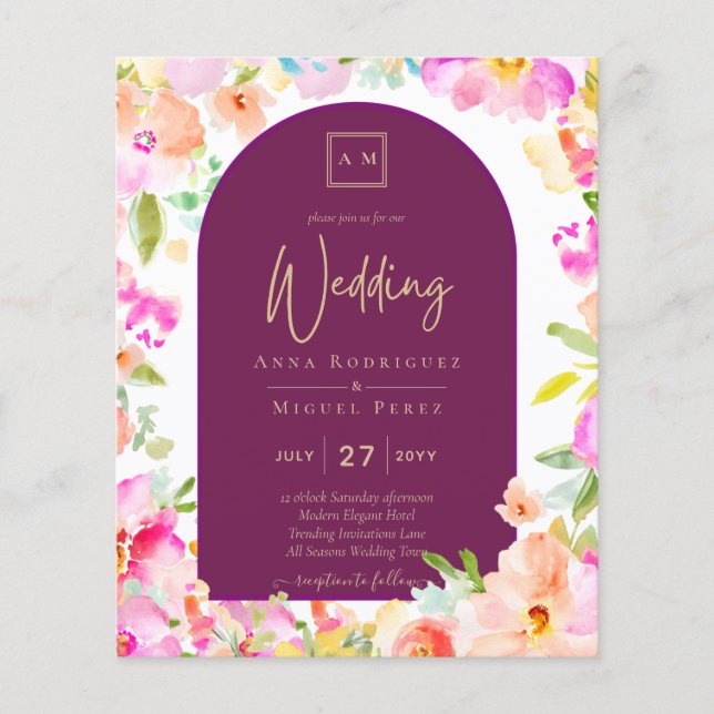 Magenta Floral Wedding (Vorderseite)