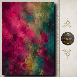 Magenta Florale Decoupage Schmuckton Abstract Seidenpapier