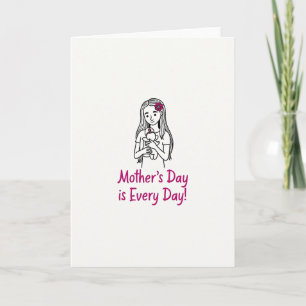 Magenta Florale Mutterkarte Karte