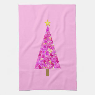 Magenta florentaler Weihnachtsbaum Handtuch