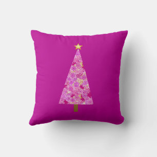 Magenta florentaler Weihnachtsbaum Kissen