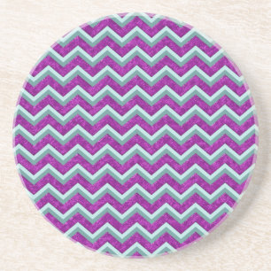 Magenta Foil und Aquamarines ZigZag Muster Getränkeuntersetzer