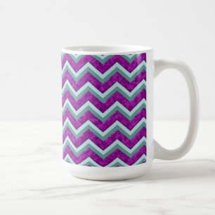 Magenta Foil und Aquamarines ZigZag Muster Kaffeetasse