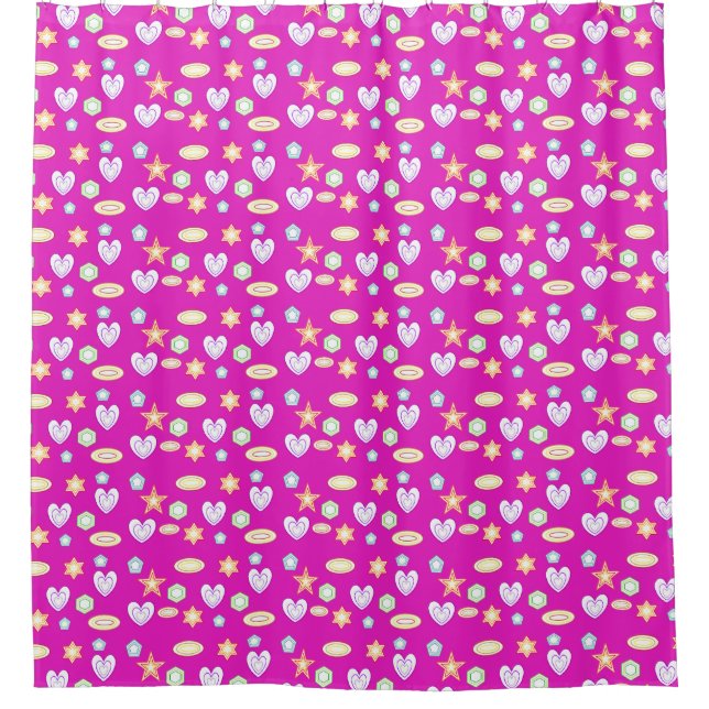Magenta-Formen  Duschvorhang (Vorderseite)