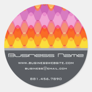 Magenta Funky Groovy Zig Zag Waves Zickzack Muster Runder Aufkleber