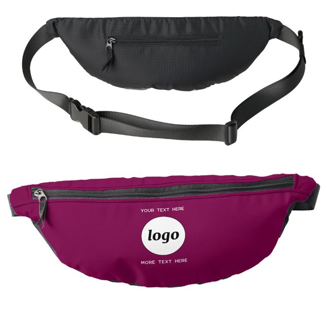 Magenta für das Logo-Werbebanner Bauchtasche (Simple logo with custom text business branding promotional fanny pack)
