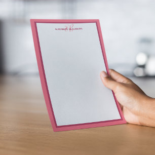Magenta für Personalisierte Namen Monogram Initial Briefpapier