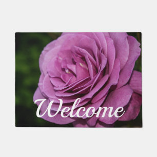 Magenta Garden Rose Willkommen Fußmatte