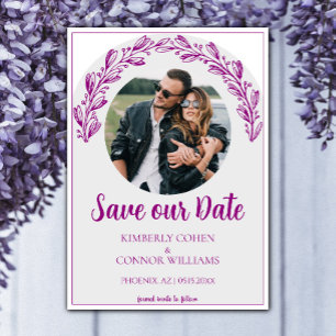 Magenta Garland Foto Save the Date