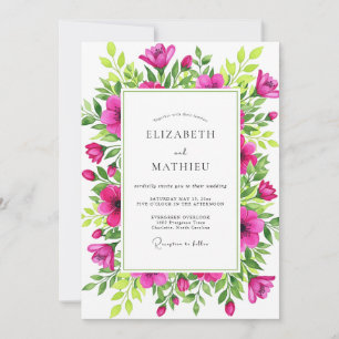Magenta Geistige Botanische Hochzeit Einladung