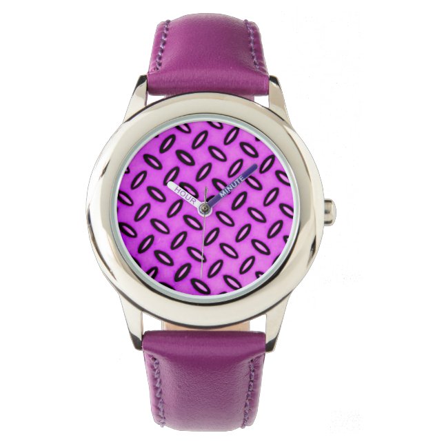 Magenta Gemustert Watch Armbanduhr (Vorderseite)