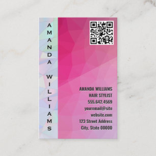 Magenta Geometric QR Code Business Card Visitenkarte