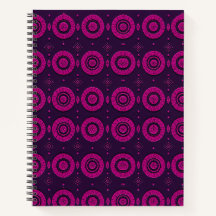 Magenta geometrisches Kreis-Muster Spiral Notizbuc