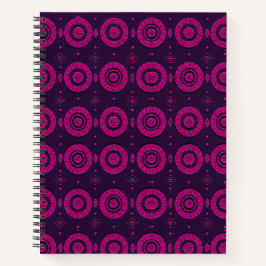 Magenta geometrisches Kreis-Muster Spiral Notizbuc Notizbuch