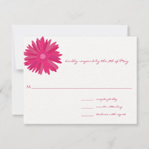 Magenta Gerber Wedding RSVP Einladung
