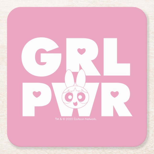 Magenta:Girl-Power Rechteckiger Pappuntersetzer (Vorderseite)