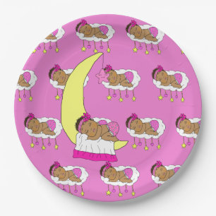 Magenta Girl's Baby Shower Pappteller