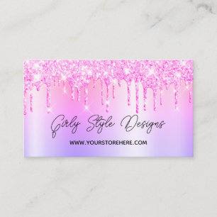 Magenta Glitter-Tropfen Multi Ombre Online-Shop Visitenkarte