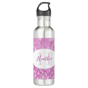 Magenta Glitzer Persönliche Wassernutzung Edelstahlflasche