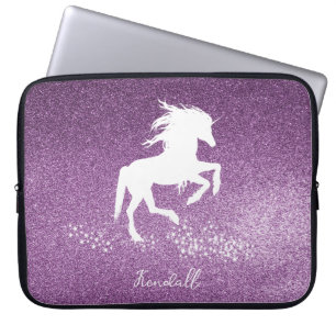 Magenta Glitzer Unicorn Notebook-Sieb Laptopschutzhülle
