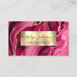 Magenta Gold Agate Business Card Visitenkarte
