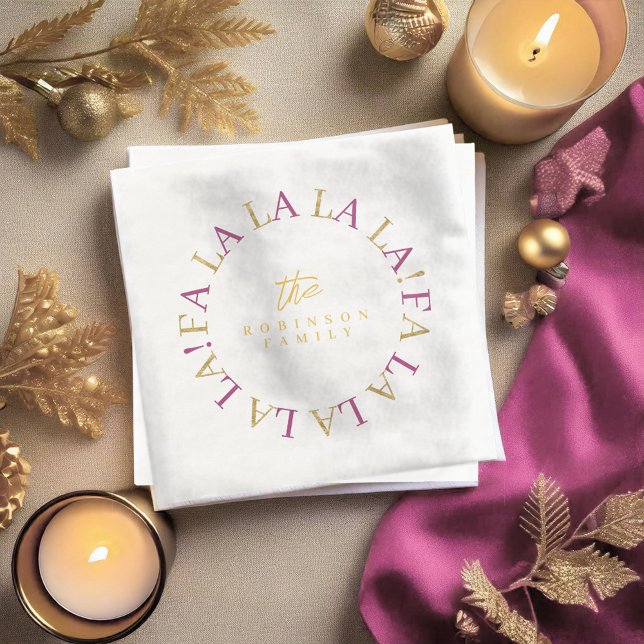 Magenta Gold Weihnachten Fa La ID1009 Serviette (Von Creator hochgeladen)