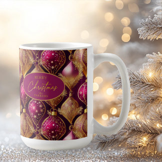Magenta Gold Weihnachtsmuster#12 ID1009 Kaffeetasse