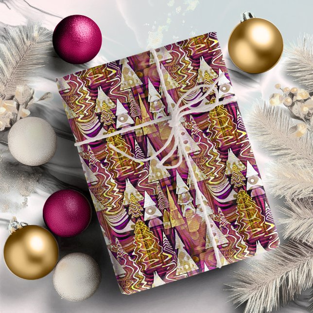Magenta Gold Weihnachtsmuster#25 ID1009 Geschenkpapier (Von Creator hochgeladen)
