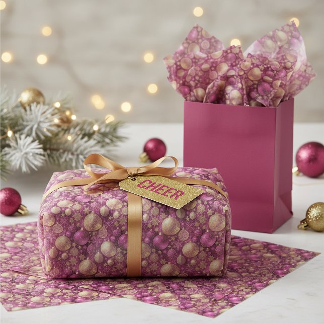 Magenta Gold Weihnachtsmuster#31 ID1009 Seidenpapier (Von Creator hochgeladen)