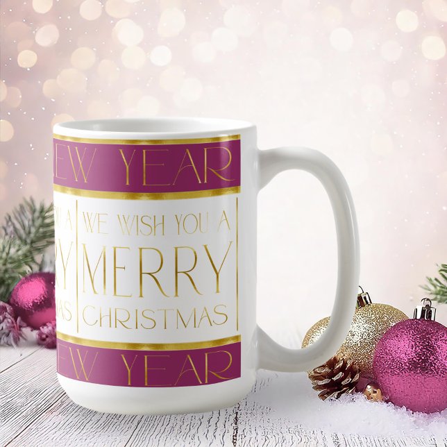 Magenta Gold Weihnachtsmuster#35 ID1009 Kaffeetasse (Von Creator hochgeladen)