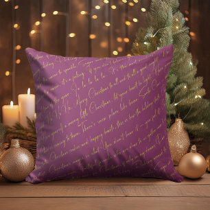 Magenta Gold Weihnachtstypografie Muster36 ID1009 Kissen