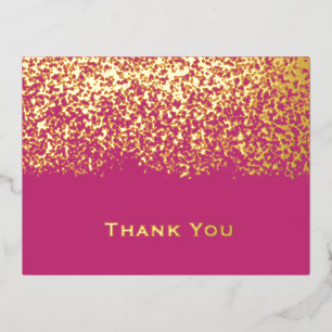 Magenta Goldfolie Hochzeit Danksagungskarte Folien Feiertagspostkarte