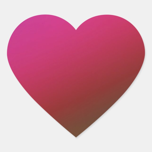 Magenta Gradient Heart Stickers (Vorderseite)