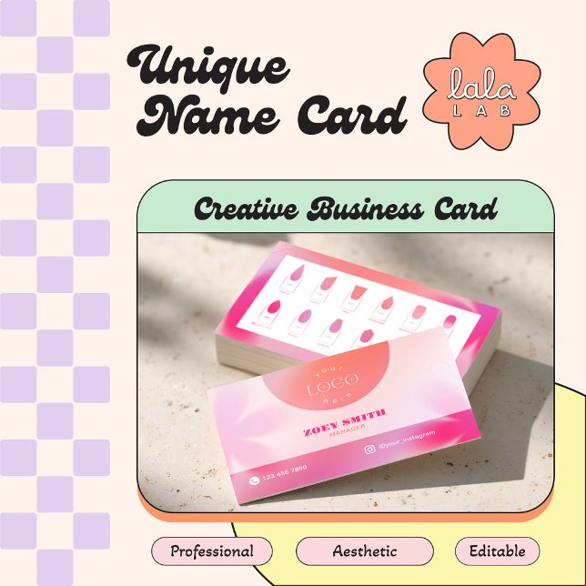 Magenta Gradient Smart Card for Nail Techs Salons Visitenkarte (Von Creator hochgeladen)