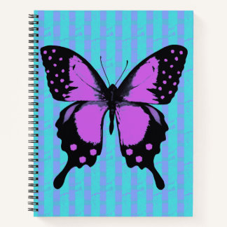 Magenta Grunge Butterfly Spiral Notebook Notizbuch