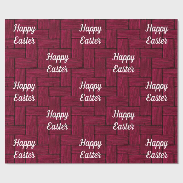 Magenta Happy Oaster Wrapping Paper Geschenkpapier (Flach)