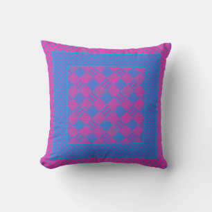 Magenta, Helles Blau Patchwork, Punkte Kissen